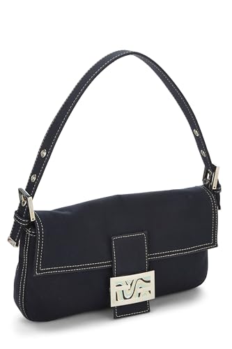 Fendi, Navy Canvas Baguette, Navy