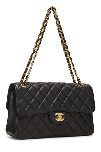 Chanel, Black Quilted Lambskin Double Sided Classic Flap Medium, Black