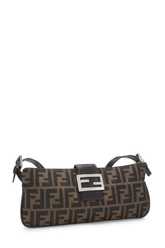 Fendi, Brown Zucca Canvas Shoulder Bag, Brown