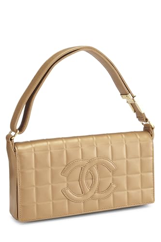 Chanel, Gold Leather Chocolate Bar Shoulder Bag Medium, Gold