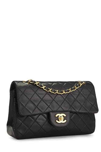 Chanel, Black Quilted Lambskin Classic Double Flap Small, Black