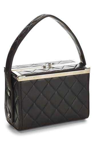 Chanel, Black Quilted Lambskin Box Vanity Small, Brown