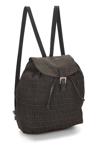 Fendi, Brown Zucchino Canvas Backpack, Brown