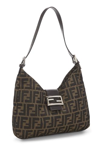 Fendi, Brown Zucca Canvas Shoulder Bag, Brown