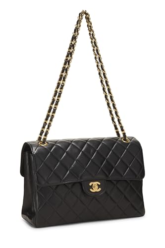 Chanel, Black Quilted Lambskin Double Sided Classic Flap Medium, Black
