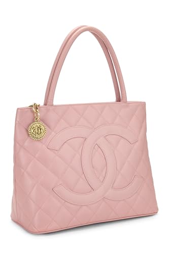 Chanel, Pink Quilted Caviar Medallion Tote, Pink
