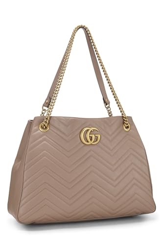 Gucci, Pink Leather GG Marmont Chain Tote, Pink