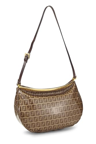 Fendi, Brown Zucchino Vinyl Shoulder Bag Medium, Brown