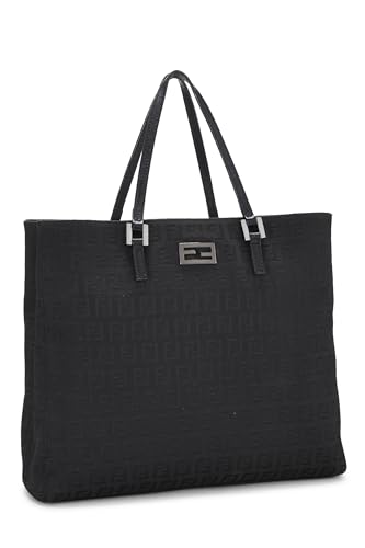 Fendi, Black Zucchino Canvas Tote Small, Black