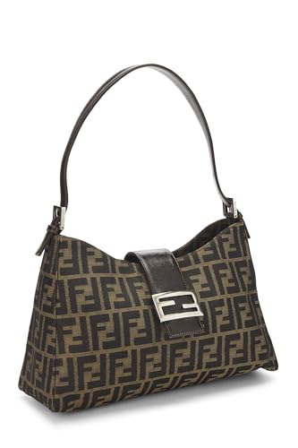 Fendi, Brown Zucca Canvas Shoulder Bag, Brown