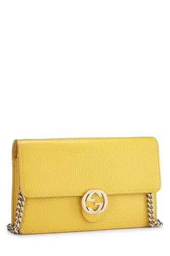 Gucci, Yellow Leather Interlocking Crossbody Small, Yellow