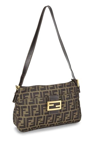 Fendi, Brown Zucca Canvas Shoulder Bag, Brown