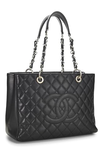 Chanel, Black Quilted Caviar Grand Shopping Tote (GST), Black
