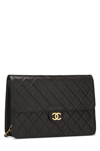 Chanel, Black Quilted Lambskin Ex Flap Medium, Black