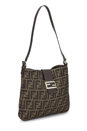 Fendi, Brown Zucca Canvas Shoulder Bag, Brown