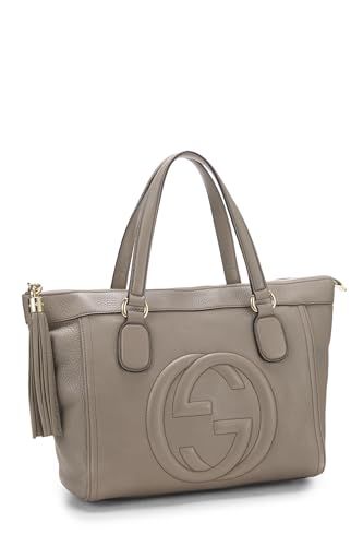 Gucci, Grey Leather Soho Zip Tote, Grey