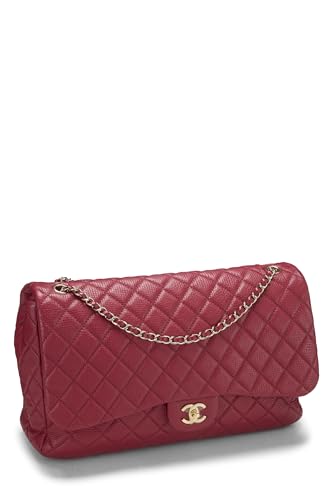 Chanel, Red Quilted Calfskin New Classic XXL, Red
