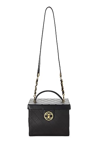 Chanel, Black Lambskin Circle 'CC' Vanity Large, Black