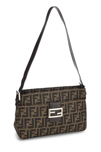 Fendi, Brown Zucca Canvas Shoulder Bag, Brown