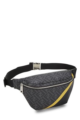Fendi, Black Zucca Coated Canvas Belt Bag, Black