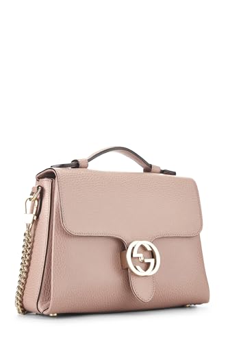 Gucci, Pink Leather Interlocking Handle Bag, Pink