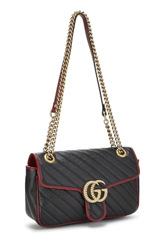 Gucci, Black Leather Torchon Marmont Shoulder Bag Small, Multi