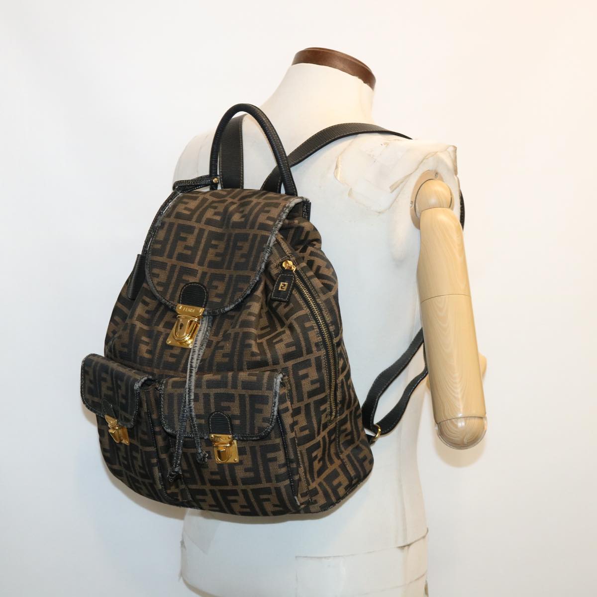 FENDI Zucca Canvas Backpack Brown 32905