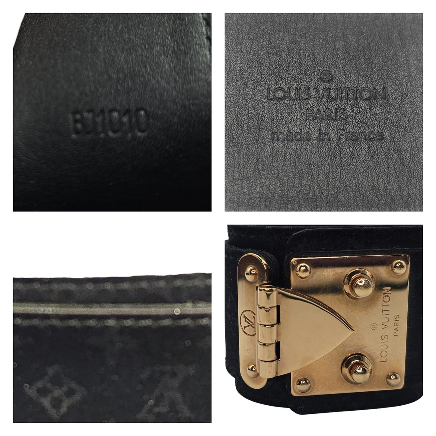 Louis Vuitton Satin Monogram Serrure Cuff Bracelet