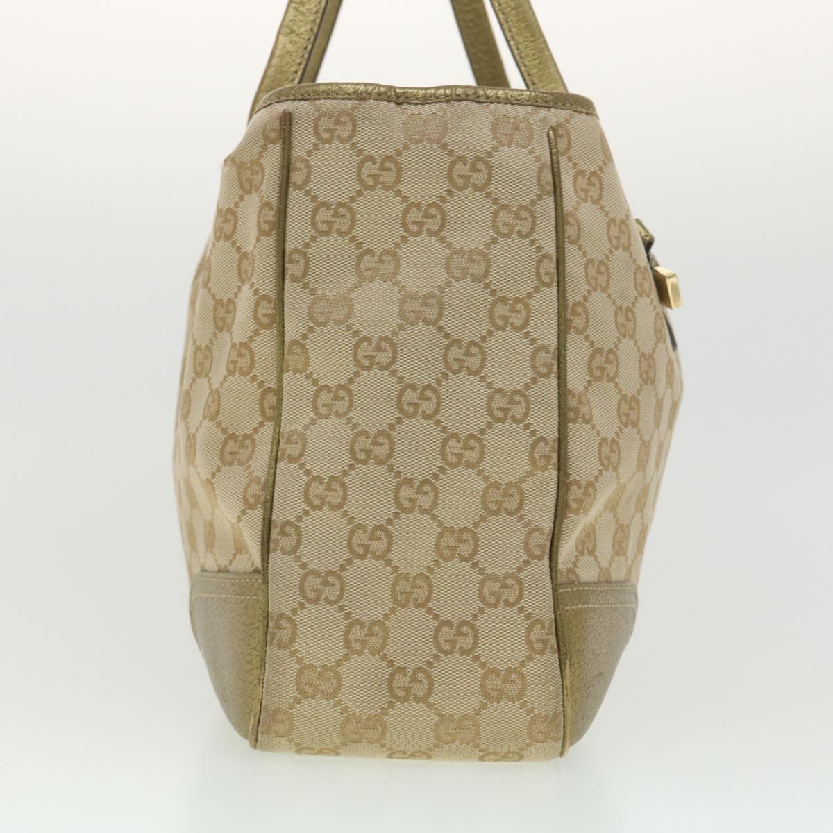 GUCCI GG Canvas Shoulder Bag Beige Gold 163805 38395