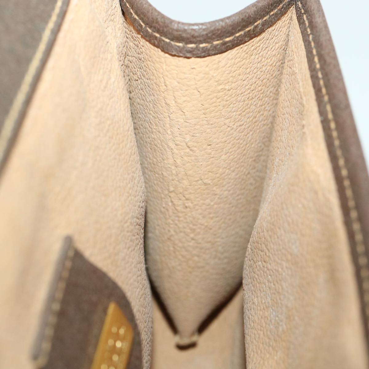 GUCCI GG Canvas Clutch Bag PVC Leather Beige 39307