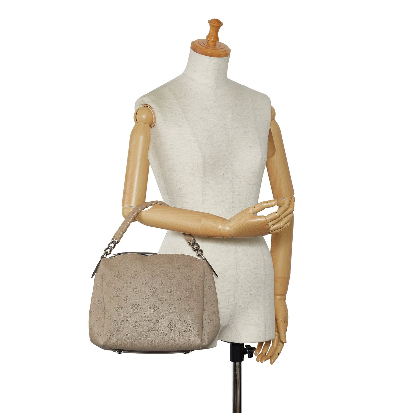 Beige Louis Vuitton Monogram Mahina Babylone Chain BB Satchel
