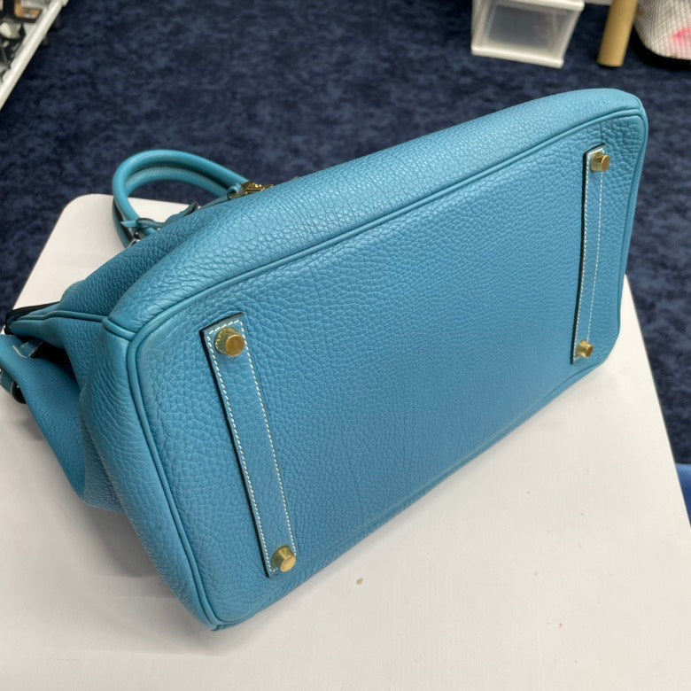 Hermès Togo Birkin 35 Bag Turquoise