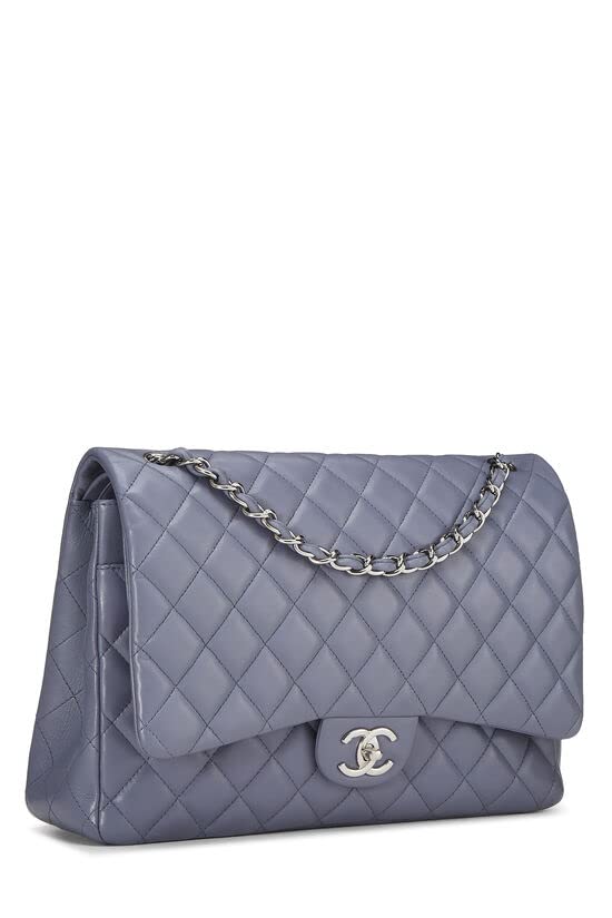 CHANEL, Purple Quilted Lambskin New Classic Double Flap Maxi, Purple