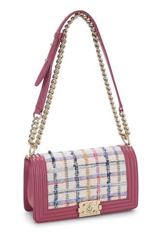 Chanel, Pink & Multicolored Tweed Boy Bag Medium, Pink