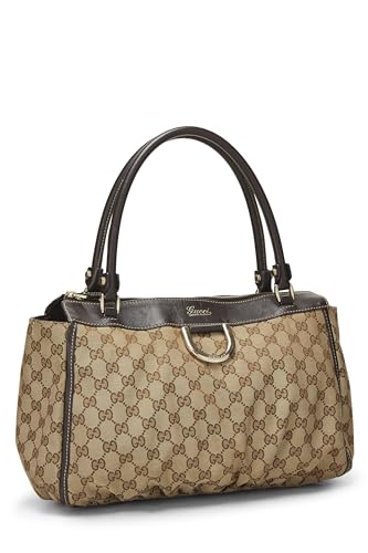 Gucci, Brown Original GG Canvas D-Ring Abbey Zip Tote, Brown