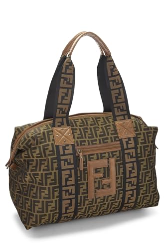 Fendi, Brown Canvas Zucca Weekender, Brown