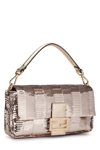 Fendi, Pink Sequin Convertible Baguette Medium, Pink