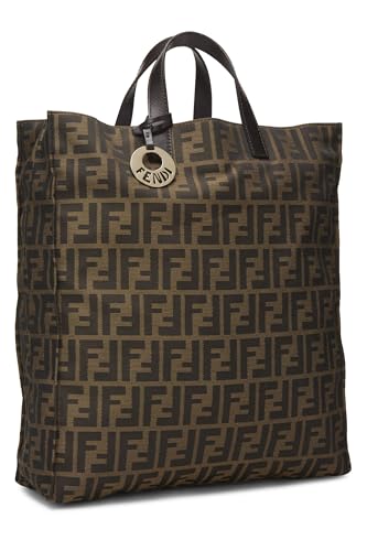 Fendi, Brown Zucca Canvas Vertical Tote Medium, Brown