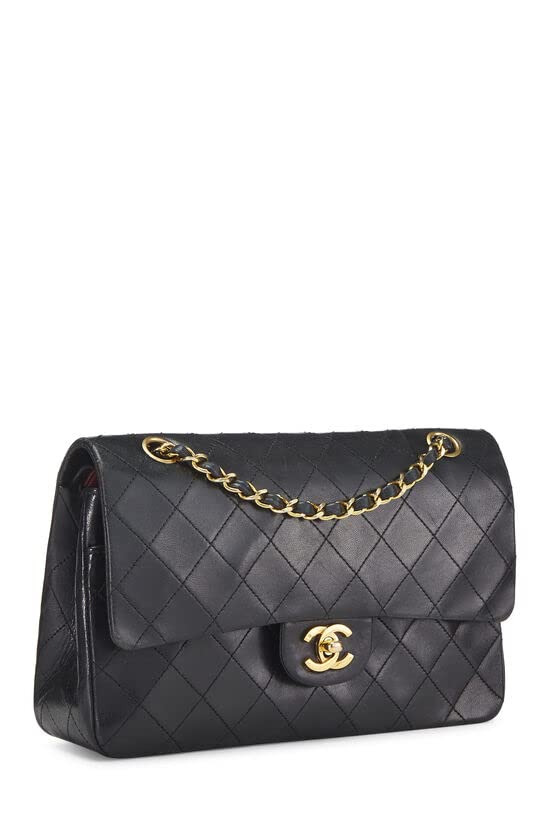 CHANEL, Black Quilted Lambskin Classic Double Flap Medium, Black