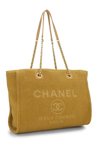 Chanel, Yellow Boucle Deauville Tote Medium, Yellow