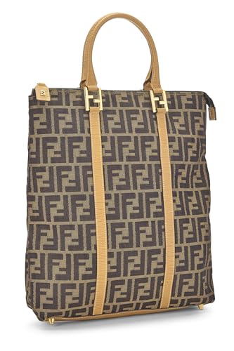 Fendi, Brown Zucca Canvas Vertical Tote, Brown