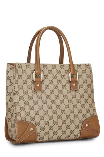 Gucci, Original GG Canvas Studded Handbag, Brown