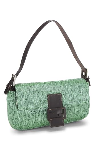 Fendi, Green Beaded Baguette, Green