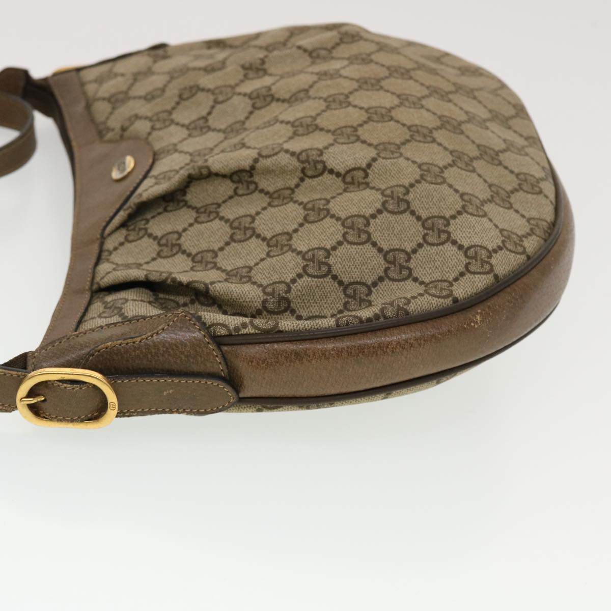 GUCCI GG Canvas Shoulder Bag PVC Leather Beige 41.02.058 43239