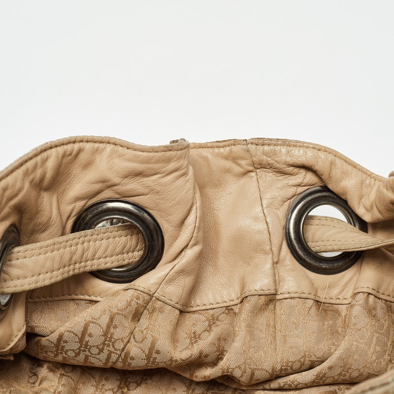 Dior Cannage Nylon And Leather Drawstring Bag