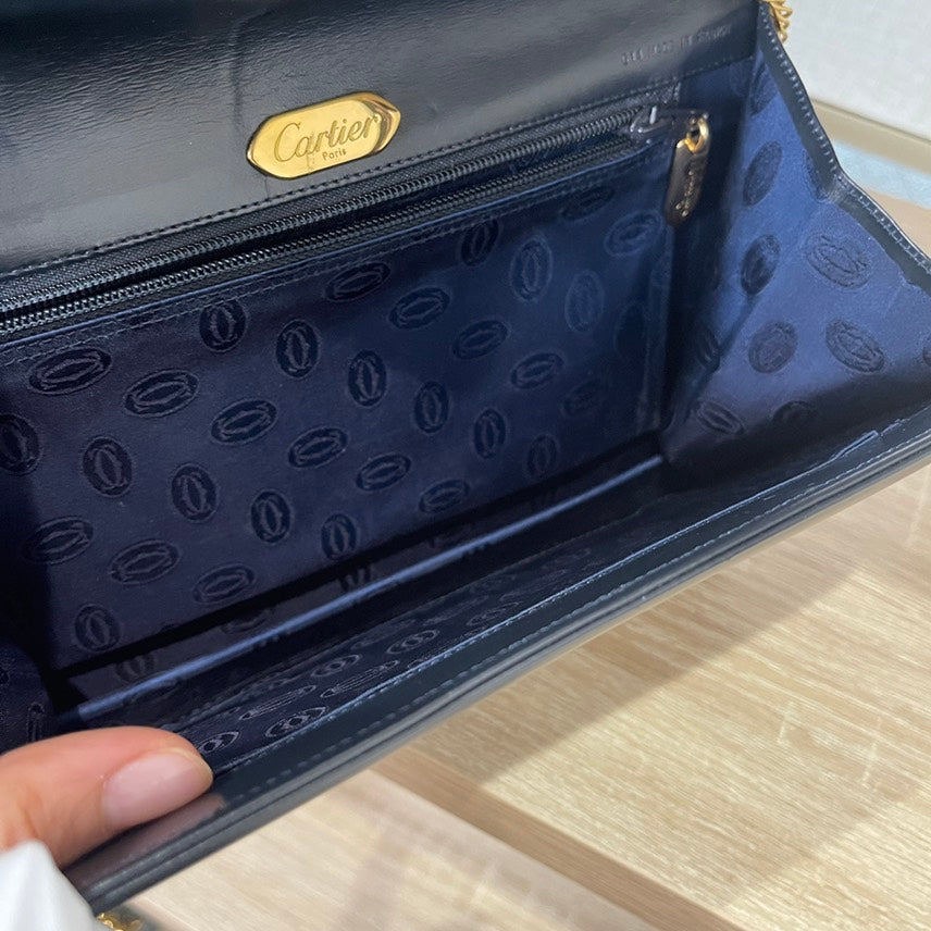Cartier Black Leather Handbag