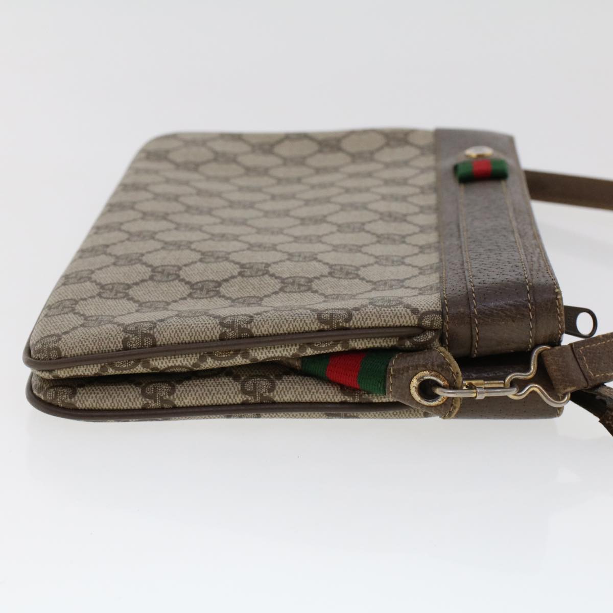GUCCI GG Canvas Web Sherry Line Shoulder Bag Beige Red 904.02.035.. 48148