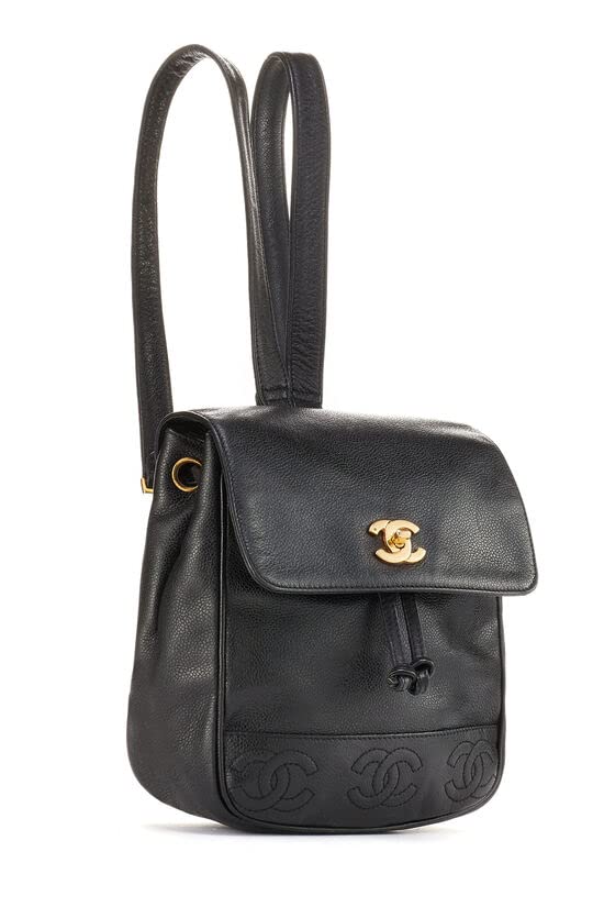 CHANEL, Black Caviar 3 'CC' Backpack Medium, Black