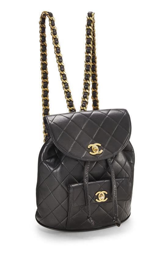 CHANEL, Black Quilted Lambskin 'CC' Classic Backpack Medium, Black