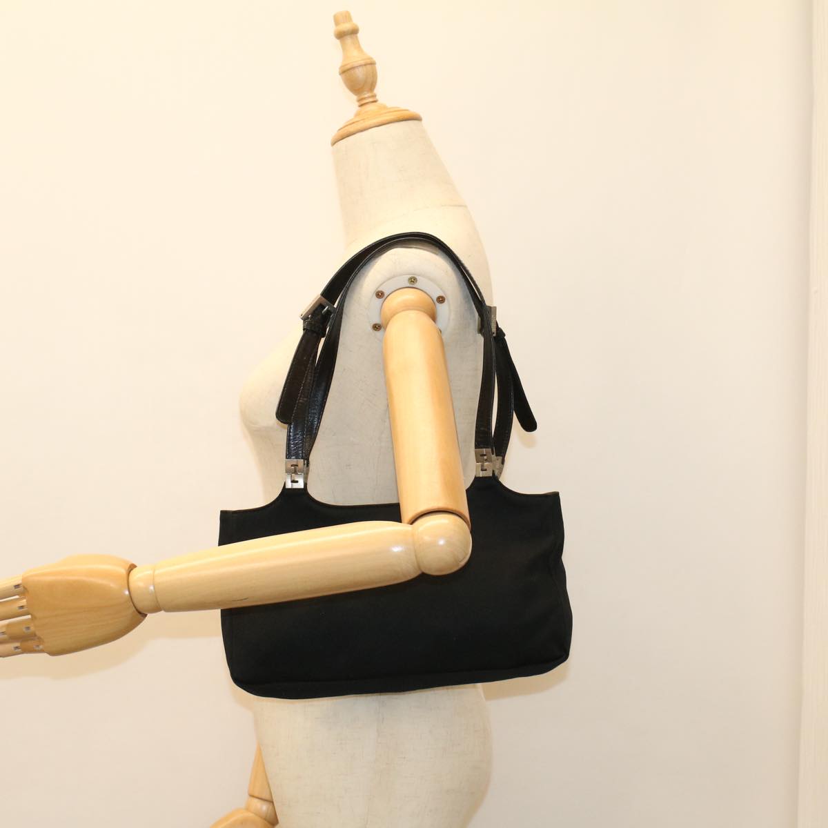FENDI Hand Bag Nylon Black 52135